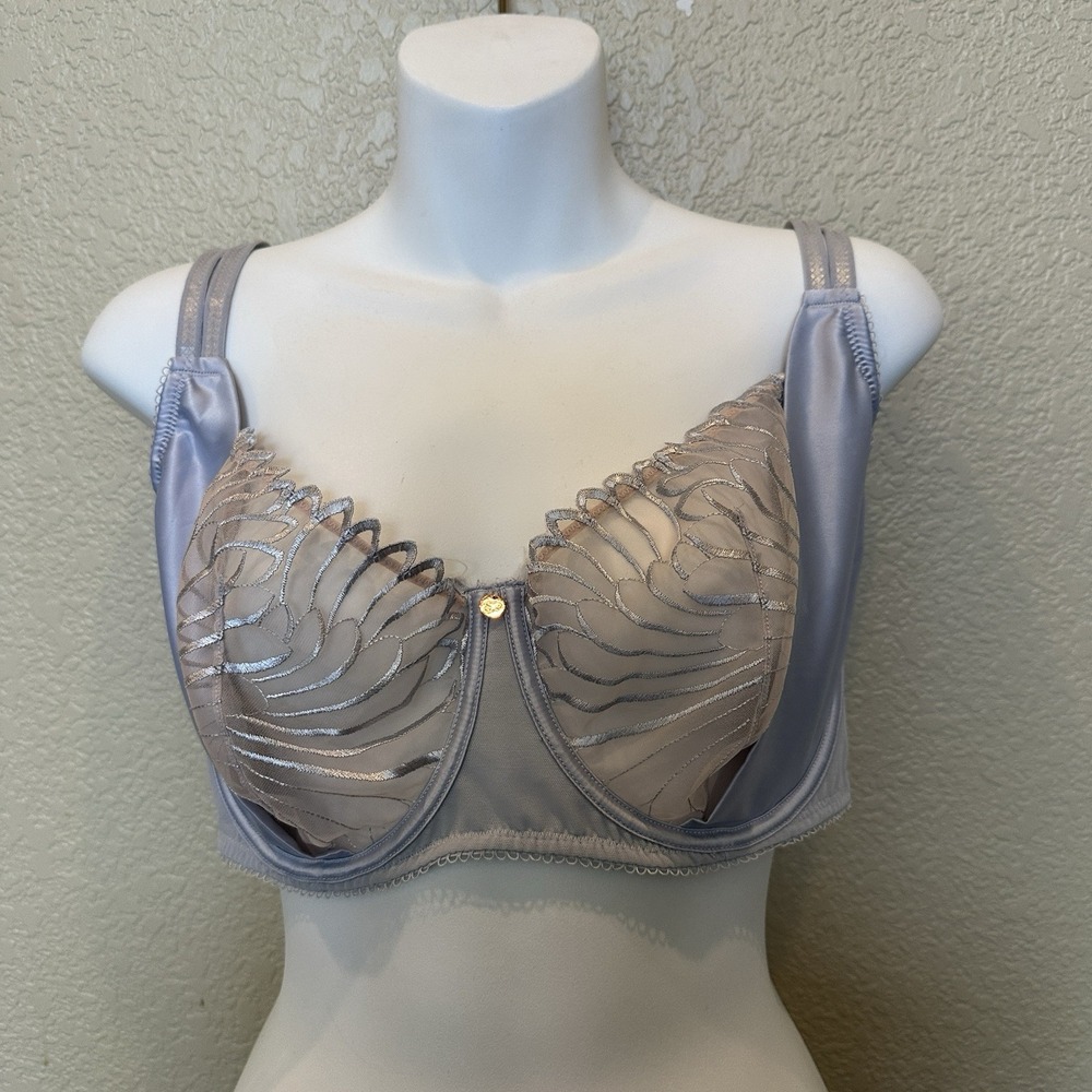 Curvy Kate SILVERY BLUE Fallen Angel Underwire Balcony Bra Scantilly 38G
